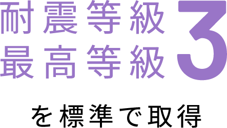 耐震等級 最高等級3を標準で取得